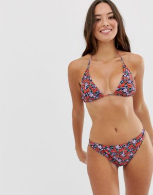 Gestuz – Pilea – Rosmönstrad bikiniöverdel i trekantsmodell-Flerfärgad