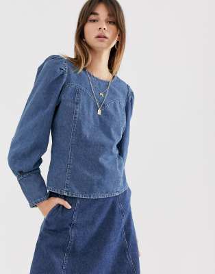 Gestuz - Serala - Denim blouse-Blauw