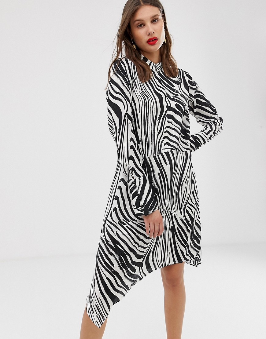 Gestuz Siwra abstract zebra stripe dress-Multi