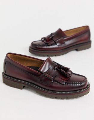 G.H. Bass & Co. Weejuns 90s Larson – Vinröda loafers i läder