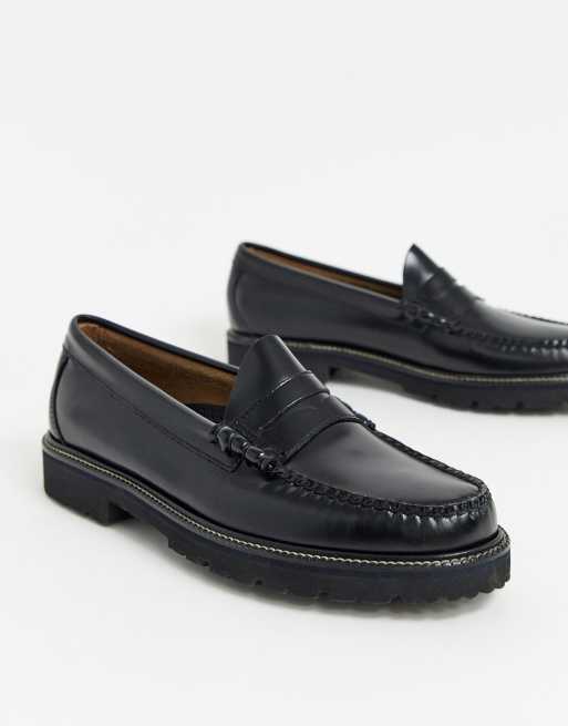 unse mister temperamentet anker G.H. Bass - Easy weejun 90 - Loafers met dikke zool in zwart | ASOS