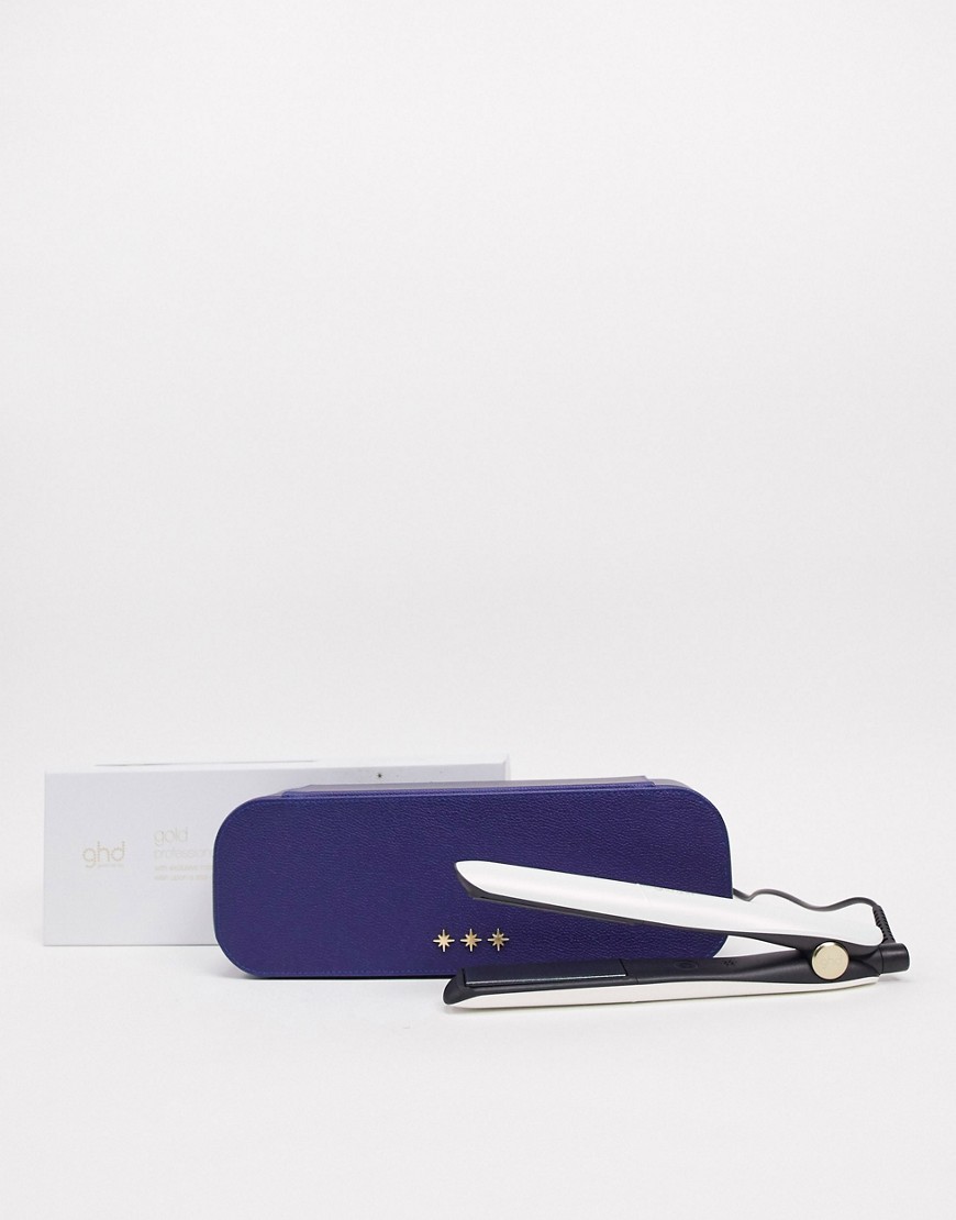 Ghd Gold Flat Iron In Iridescent White Gift Set With Vanity Case-no Color