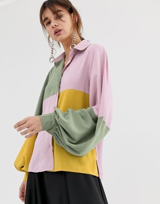 Ghospell blouse in color block | ASOS