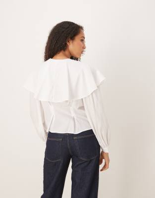 Ghospell Cape Blouse In White