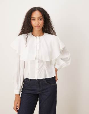 Ghospell - Cape-Bluse in Weiß