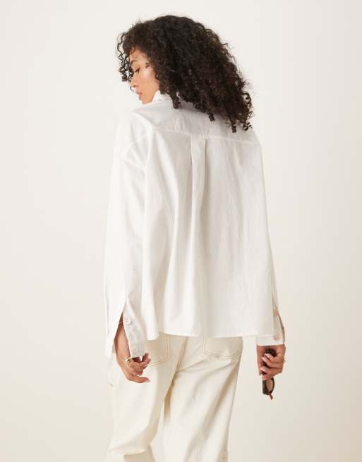 Ghospell - Chemise oversize à poches - Blanc, 3 de 4
