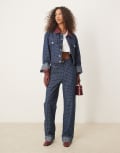 [Ghospell] Ghospell denim jeans in blue check (part of a set) L Denim Blue