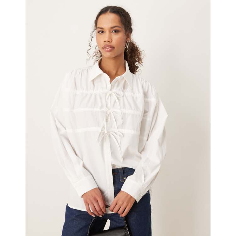 トップス BIG COLLAR DRAWSTRING BLOUSE 208262701-1-pearlivory?$n_750w