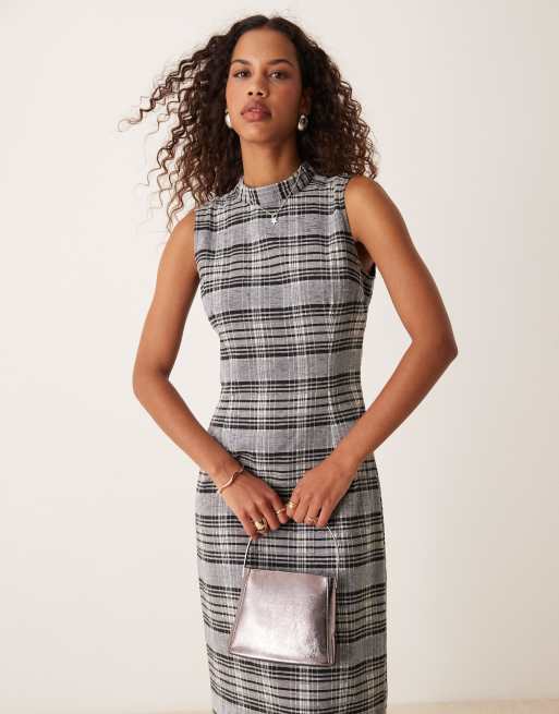 sequin check dress Women's Dresses Show Me Love Cowl Neck Mini Dress Sequin Check Blue S by Selfie Leslie Clearance
