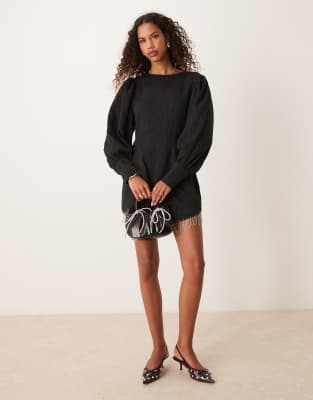 Ghospell fringe mini dress in black φωτογραφία