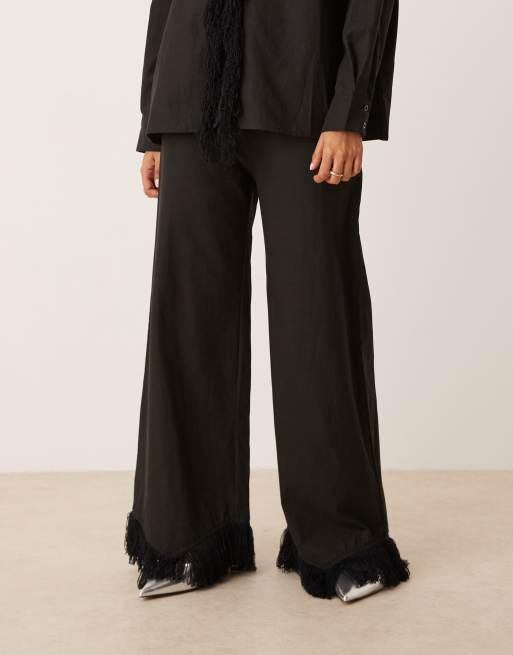 Ghospell Georgie fringed pants in black (Part of a set), 2 of 5