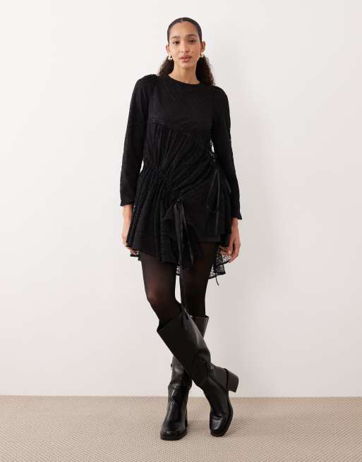 Ghospell Hera lace mini dress in black 