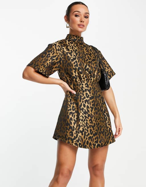 Asos cheetah dress best sale