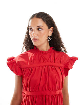 Ghospell Kali Ruched Top In Red