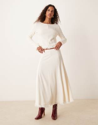 Ghospell Kimberley knit midi skirt in cream part of a set