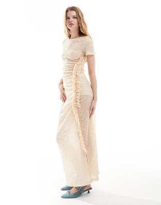 Ghospell lace midaxi dress in vintage cream-White φωτογραφία