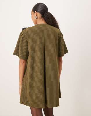 Ghospell Leighton Wrap Mini Dress In Brown