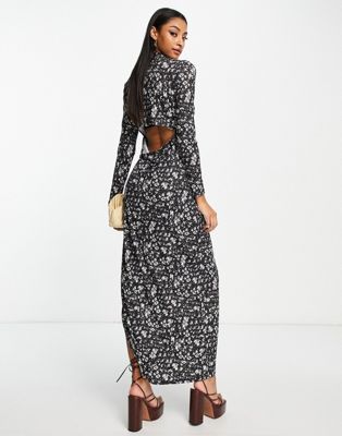 Ghospell long sleeve maxi dress in dark floral - ASOS Price Checker
