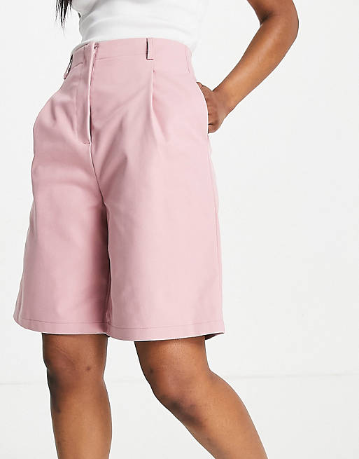 Ghospell longline bermuda shorts in powdered pink co-ord