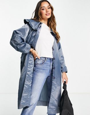 Ghospell longline coat with oversized collar - ASOS Price Checker