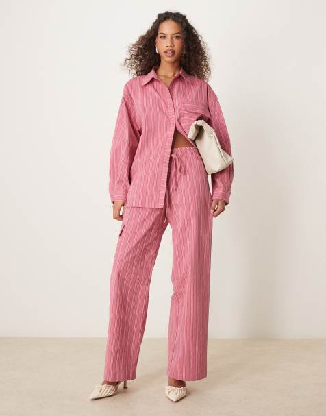 Ghospell oversized co-ord in pink stripe - view 1