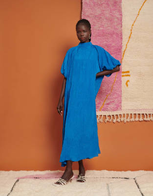 Ghospell Ghospell oversized maxi dress in cobalt blue