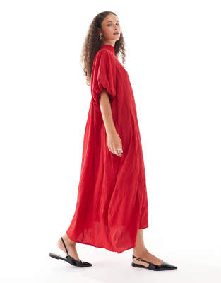 Ghospell Ghospell oversized maxi dress in red