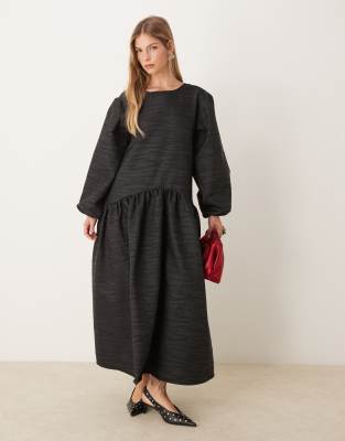 ghospell oversized midi dress in black