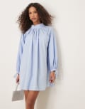 [Ghospell] Ghospell oversized mini dress in powder blue XS Baby Blue