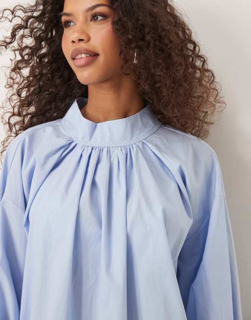 ghospell blue dress Ghospell Mona Fringed Mini Dress Baby Blue / S