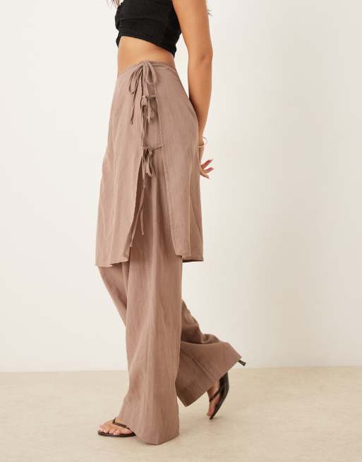 Ghospell overskirt pants in mocha, 5 of 5