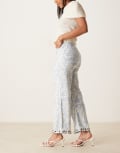 [Ghospell] Ghospell pants with contrast detail in blue zebra print L Blue zebra