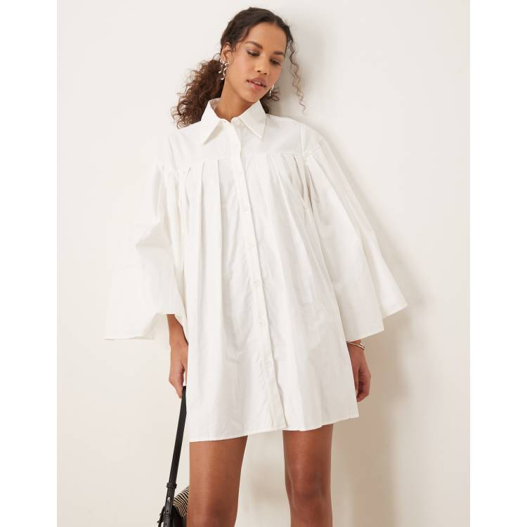 ghospell counter pleated mini dress Ghospell pleated mini dress in pearl white