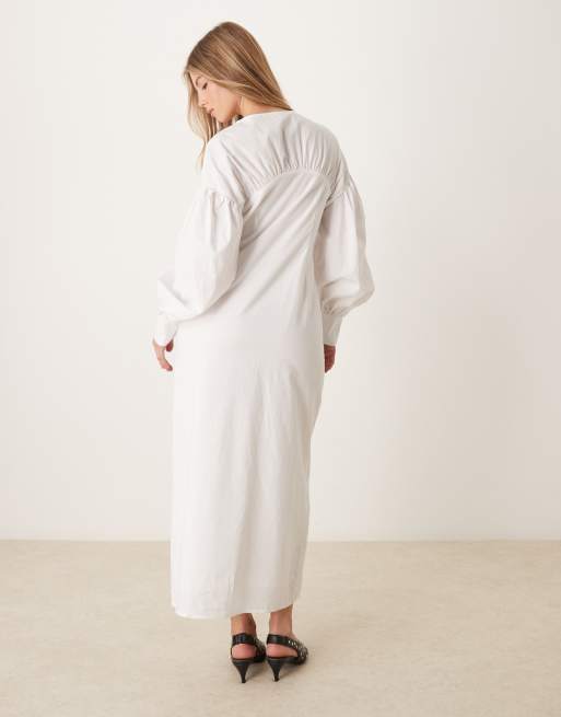 Ghospell - Robe chemise mi-longue - Blanc nuage, 4 de 4