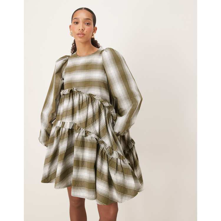 ghospell dress green Ghospell fringe midaxi dress in olive