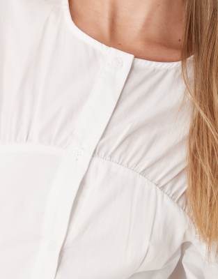 Ghospell shirt midi dress in cloud white