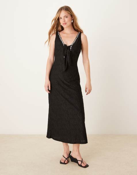 Ghospell studded midaxi dress in black - view 1