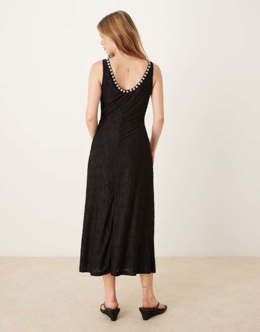 Ghospell studded midaxi dress in black, 4 of 4
