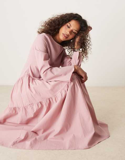 Ghospell tiered midi dress in pink - view 1