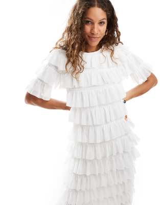 Shop Ghospell tiered ruffle midaxi dress Online – Trendy & Affordable Fashion