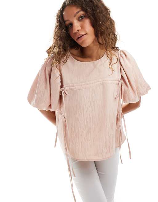 Ghospell - Top met trekkoord in beige