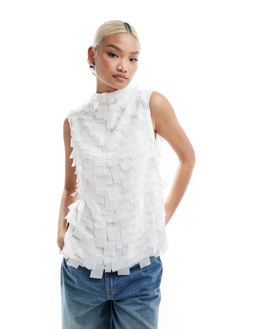 Ghospell woven layered top In white