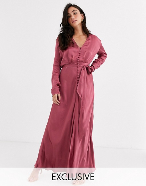 Ghost Annabelle exclusive rose pink maxi dress