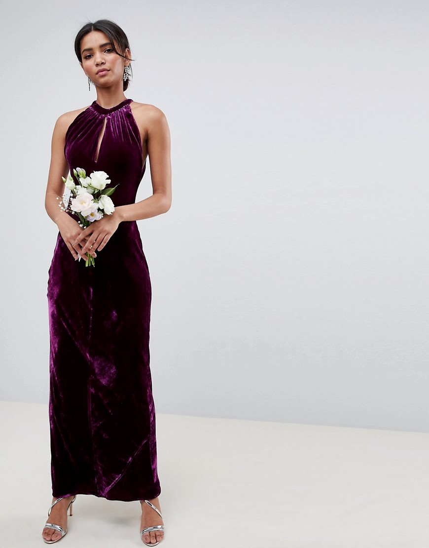 Ghost bridesmaid maxi dress with keyhole detail-Purple