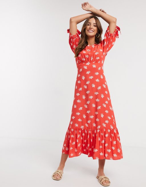 free people red wrap dress