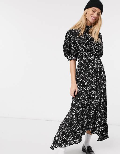 Ghost Jenna dress in black print ASOS