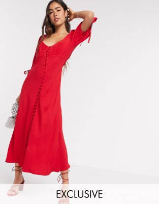 Ghost Logan Dress In Red ModeSens