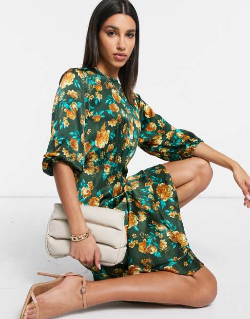 Download Ghost London satin A line midi dress in vintage floral | ASOS