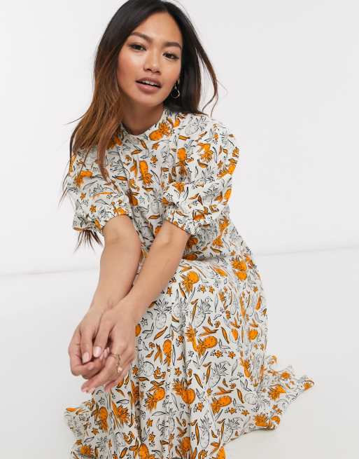 Pineapple midi outlet dress