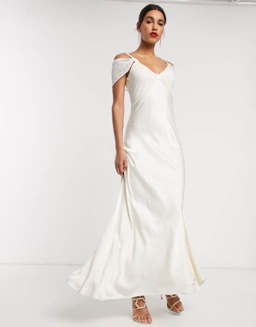 Ghost sana wedding dress with cold shoulder | ASOS